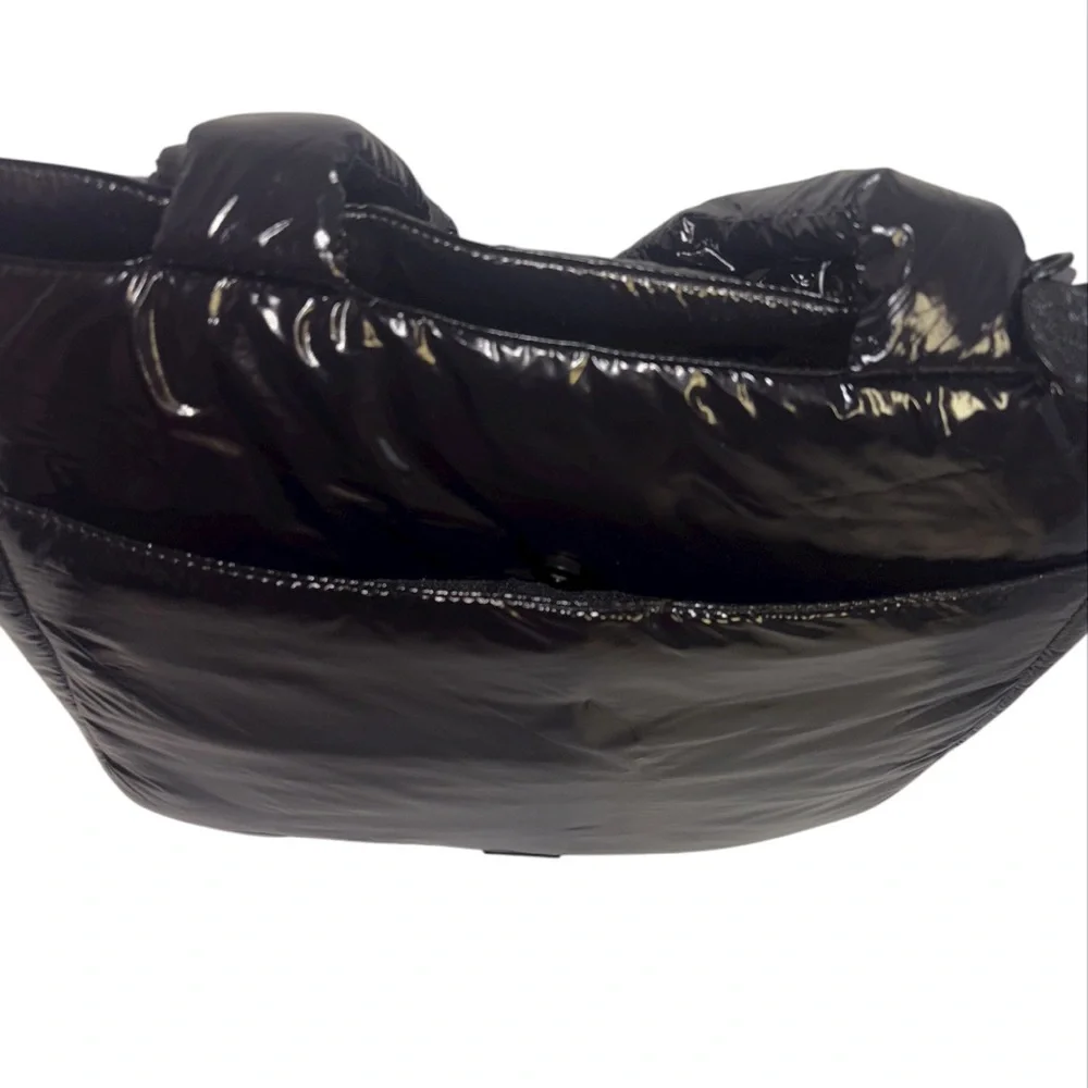 Vince Camuto Tote Quilted Black Nylon Puffer Tote Bag Leesa Shoulder Bag Zip Top - Picture 8 of 16